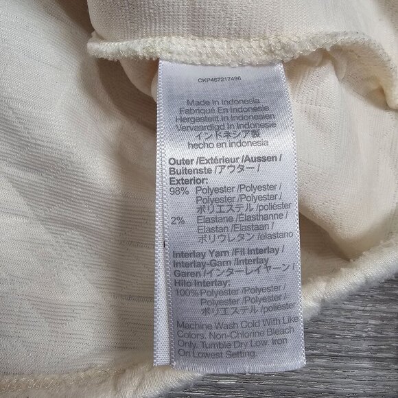 Madewell Quilted-Knit Lace-Up Mock Neck Sweatshirt White Women Small - Picture 8 of 13